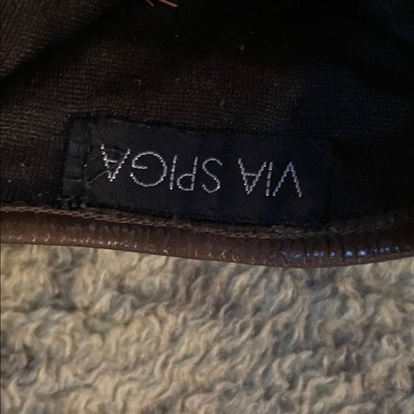 Via Spiga Rich Brown Leather Gloves - Picture 2 of 4